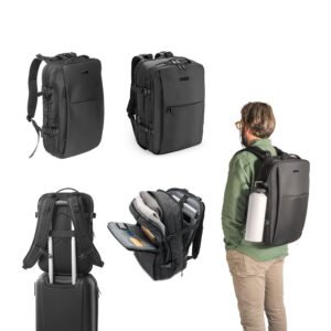 DALLAS PLATE. Mochila de viagem para notebook (17'3") em poliéster reciclado 600D de alta densidade, com compartimento para arrumação (29 L)