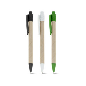 MASAI. Caneta esferográfica em papel kraft reciclado com escrita em azul