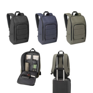 TOULON. Mochila para notebook (16") em poliéster reciclado 600D de alta densidade, com revestimento resistente à água (19 L)