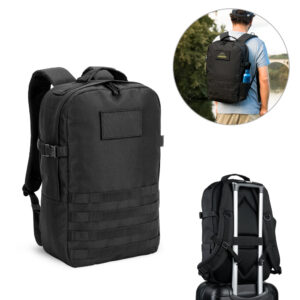 EDINBURGH BPACK. Mochila estilo militar em poliéster reciclado 600D de alta densidade, com bolso para notebook (17'3") 21 L