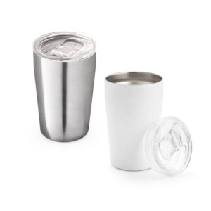 SLIDER. Copo de viagem térmico para sublimação em aço inox, de parede dupla isolada a vácuo (380 mL)