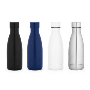RE-BUFFON S. Garrafa térmica em aço inox 90% reciclado de parede dupla isolada a vácuo, com acabamento em mate (400 mL)