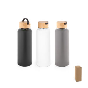ARMSTRONG. Garrafa térmica em aço inox 90% reciclado de parede dupla isolada a vácuo, com revestimento em pó (1200 mL)