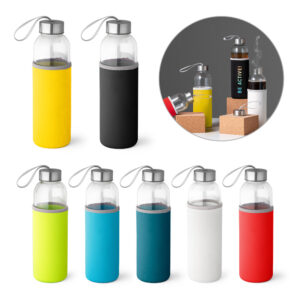 RAISE. Squeeze em vidro e tampa em aço inox com alça (520 mL)