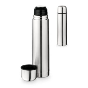 LITER. Garrafa térmica em aço inox de parede dupla isolada a vácuo (1 L)