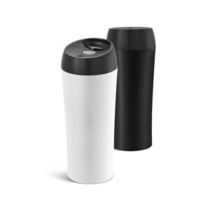 MONARDA. Copo de viagem térmico em aço inox de parede dupla isolada a ar (470 mL)