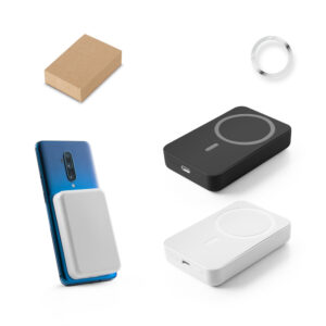 AMPERE 10. Bateria portátil magnética com carregador por indução super-rápido (10'000 mAh), em ABS 100% reciclado