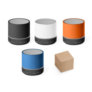 RE-PEREY. Caixa de som portátil com microfone e autonomia de 4h30 (400 mAh), em ABS 100% reciclado