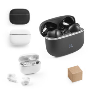 CAUBY. Fones de ouvido wireless com ANC e autonomia de 7h, em ABS 100% reciclado