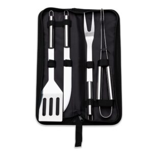 Kit Churrasco 4 Peças Inox C/ Estojo
