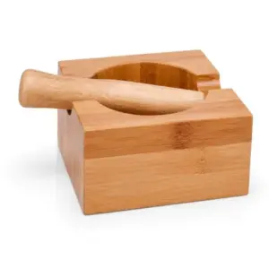 Amassador De Temperos Em Bambu Quadrado