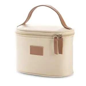 Bolsa P/ Cosmeticos Em Microfibra - Bege - 18x12x10 Cm