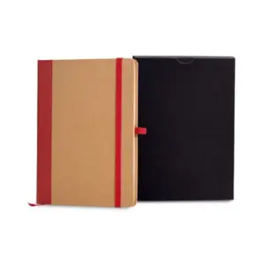 Caderneta S/ Pauta - 12,2x17cm - Bege/vermelho