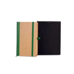 Caderneta S/ Pauta - 9,5x15,5 Cm - Bege/verde