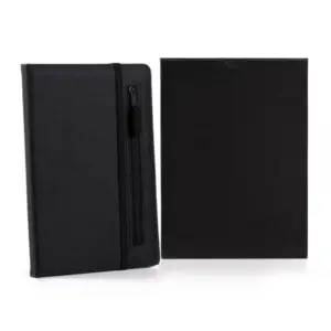 Caderno Fsc C/ Pauta E Zíper - Capa Em Rpet Preto - 14x21cm