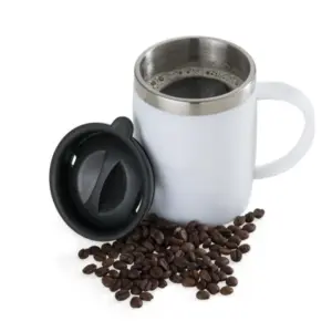 Caneca Em Aço Inox / Poliestireno - 400 Ml
