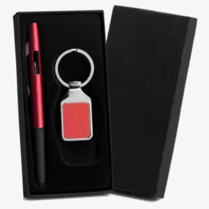 Caneta E Chaveiro Em Abs / Metal - Vermelho
