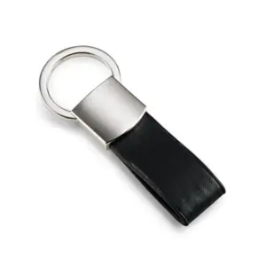 Chaveiro Em Metal E Material Sintético Preto
