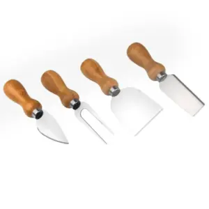 Conj De Faca Inox/madeira - 4 Pçs
