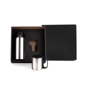 Conj. De Garrafa E Caneca Em Aço Inox 600/180 Ml - 2 Pçs