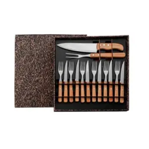 Conj. Para Churrasco C/ Garfo, Faca E Talheres De Mesa - 14 Peças