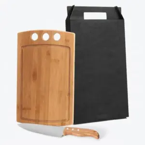 Conj. Para Churrasco Em Bambu / Madeira / Inox California - 2 Pçs