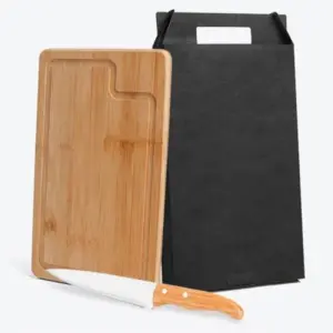 Conj. Para Churrasco Em Bambu/inox Dallas - 2 Pçs