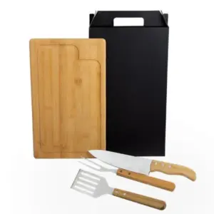 Conj. Para Churrasco/hambúrguer Com Espátula - 4 Pçs