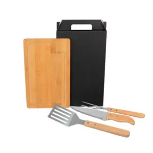 Conj. Para Churrasco/hambúrguer Com Espátula - 4 Pçs
