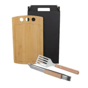 Conj. Para Churrasco/hambúrguer Com Pegador E Espátula - 3 Pçs