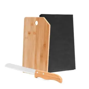 Conj. Para Cozinha Em Bambu / Inox - 2 Pçs