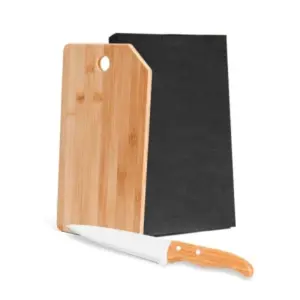 Conj. Para Cozinha Em Bambu/inox Oregon - 2 Pçs