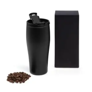 Copo Dupla Camada Em Alumínio Reciclado - Preto - 500 Ml