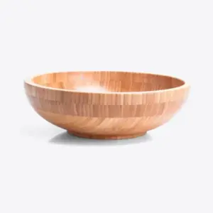 Cumbuca Redonda Em Bambu Com Espátula 14cm - 200ml