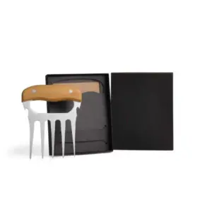 Garfo Com 5 Dentes Em Madeira - Inox - 11,5x14,5cm