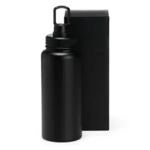 Garrafa Parede Dupla Na Cor Preta - 950 Ml