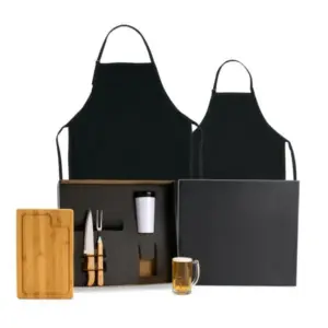 Kit Churrasco / Cerveja Em Bambu / Madeira / Inox - 7 Pçs