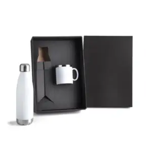 Kit Com Garrafa E Caneca Branca