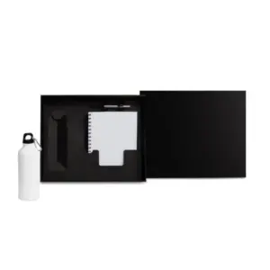 Kit Com Squeeze, Caneta E Caderno - Branco - 3 Pçs