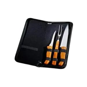 Conj.de Facas Bambu / Madeira / Inox Com Estojo Frankfurt- 4 Pçs