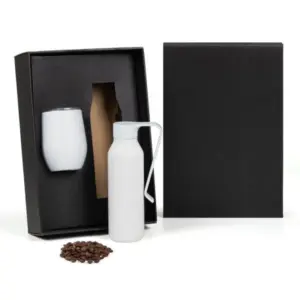 Kit Garrafa E Copo Térmico - Branco - 2 Pçs