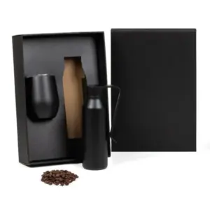 Kit Garrafa E Copo Térmico - Preto - 2 Pçs