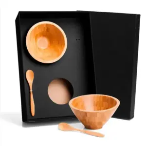 Kit Para Café Da Manhã Em Bambu - 4 Pçs