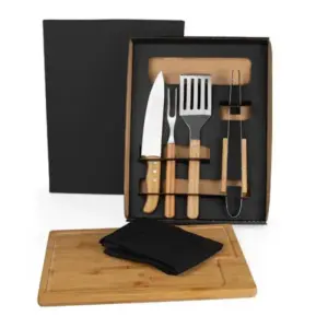 Kit Para Churrasco/hambúrguer Com Pegador E Espátula - 6 Pçs