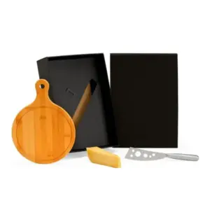 Kit Para Queijo Em Bambu / Inox - 2 Pçs