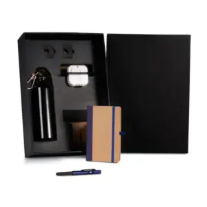 Kit Squeeze, Fone, Caderno E Caneta - Azul - 4 Pçs