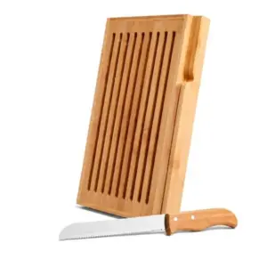 Migalheira Em Bambu Com Faca Verona - 2 Pçs